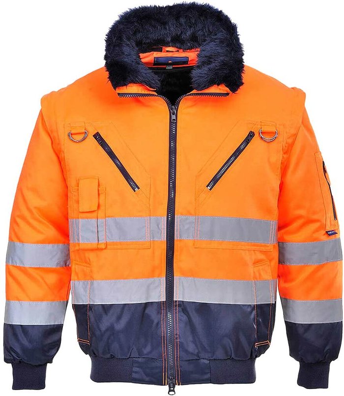 Tooled Up | Portwest Portwest Hi Vis 3 in 1 Pilot Jacket Orange / Navy S Portwest Portwest Hi Vis 3 in 1 Pilot Jacket Orange / Navy S
