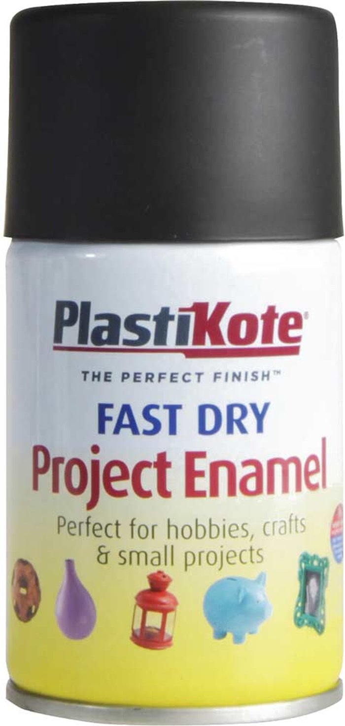 Tooled Up | Plastikote Plastikote Dry Enamel Aerosol Spray Paint Black 100ml Plastikote Plastikote Dry Enamel Aerosol Spray Paint Black 100ml