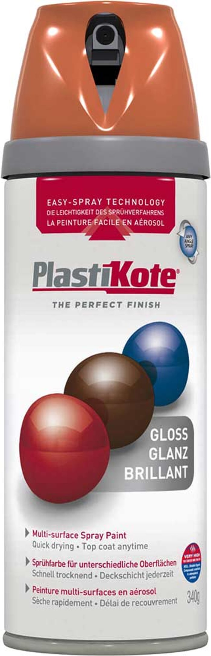 Tooled Up | Plastikote Plastikote Premium Gloss Aerosol Spray Paint Orange 400ml Plastikote Plastikote Premium Gloss Aerosol Spray Paint Orange 400ml