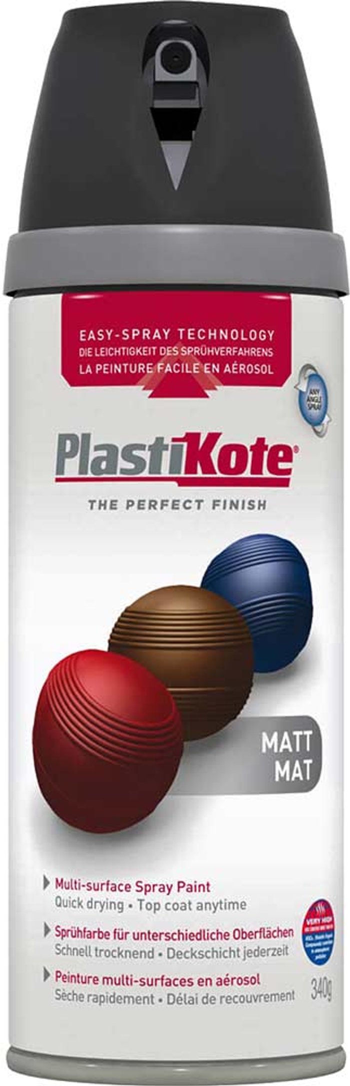 Tooled Up | Plastikote Plastikote Premium Matt Aerosol Spray Paint Black 400ml Plastikote Plastikote Premium Matt Aerosol Spray Paint Black 400ml