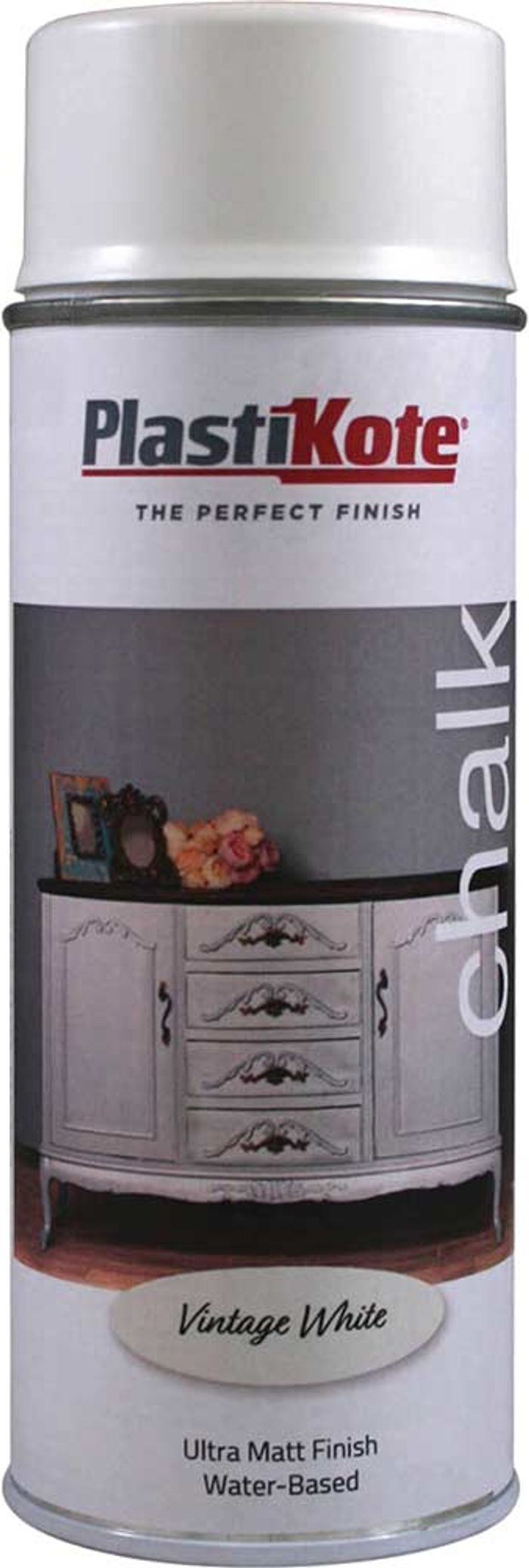 Tooled Up | Plastikote Plasti-Kote Chalk Finish Spray Vintage White 400ml Plastikote Plasti-Kote Chalk Finish Spray Vintage White 400ml