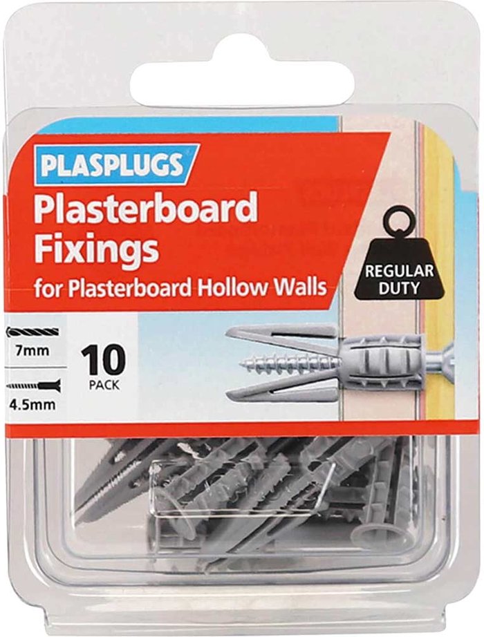 Tooled Up | Plasplug Plasplugs Plasterboard Hollow Wall Fixings Pack of 10 Plasplug Plasplugs Plasterboard Hollow Wall Fixings Pack of 10