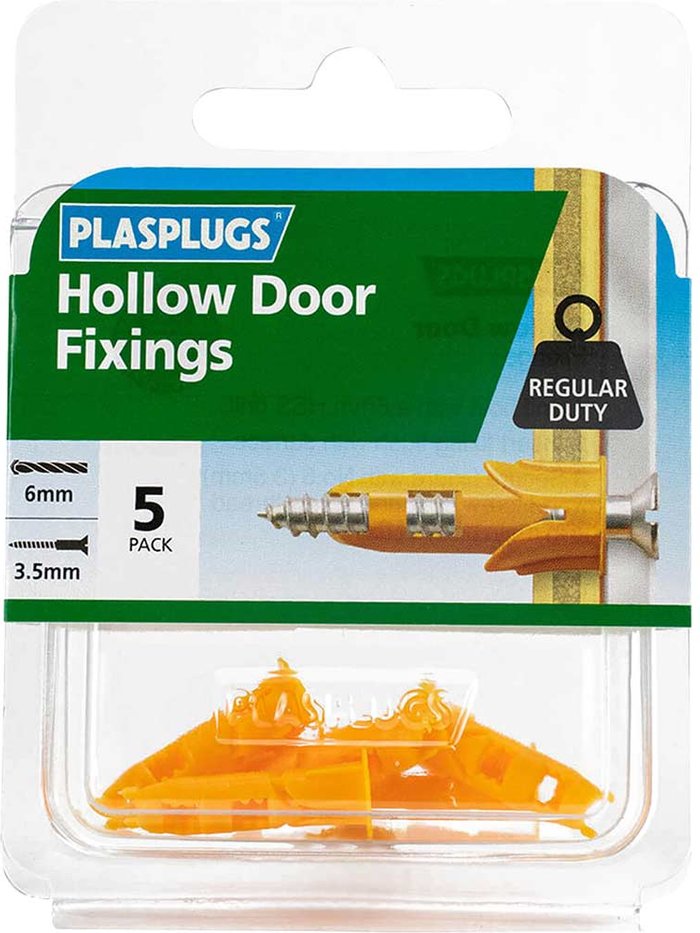 Tooled Up | Plasplug Plasplugs Hollow Door Fixings Pack of 5 Plasplug Plasplugs Hollow Door Fixings Pack of 5