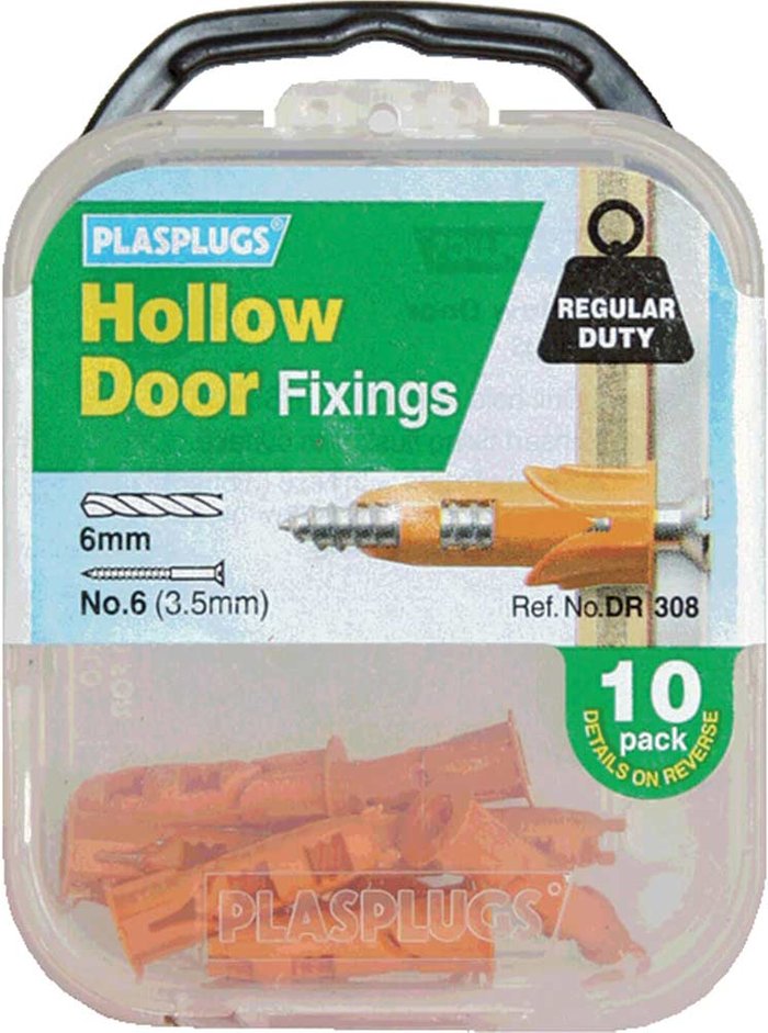 Tooled Up | Plasplug Plasplugs Hollow Door Fixings Pack of 10 Plasplug Plasplugs Hollow Door Fixings Pack of 10