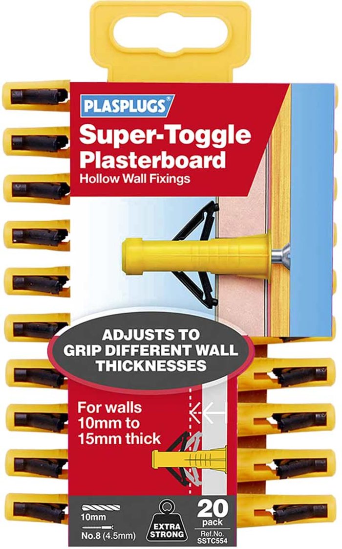 Tooled Up | Plasplug Plasplugs Heavy Duty Super Toggle Hollow Wall Cavity Anchors Pack of 20 Plasplug Plasplugs Heavy Duty Super Toggle Hollow Wall Cavity Anchors Pack of 20