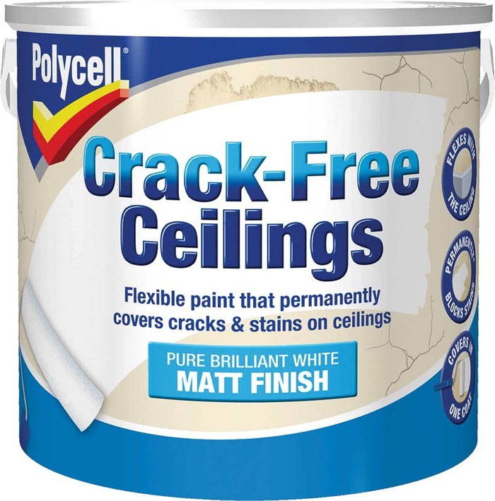 Tooled Up | Polycell Polycell Crack Free Ceiling Paint Smooth Matt 2.5l Polycell Polycell Crack Free Ceiling Paint Smooth Matt 2.5l