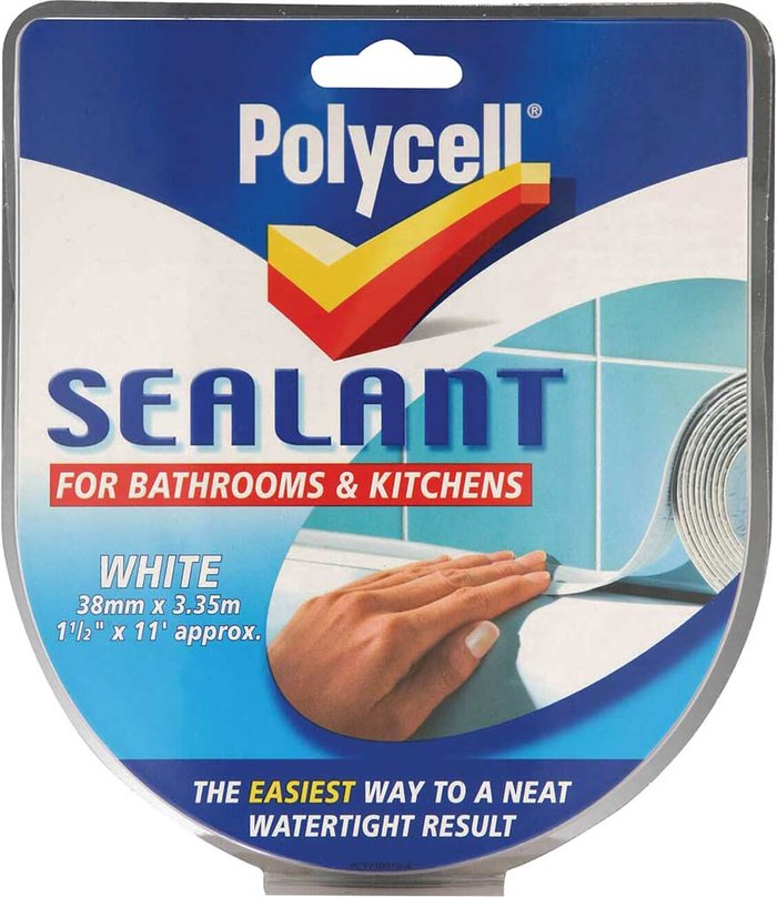 Tooled Up | Polycell Polycell Sealant Strip For Kitchen & Bathrooms - White - 41mm Polycell Polycell Sealant Strip For Kitchen & Bathrooms - White - 41mm