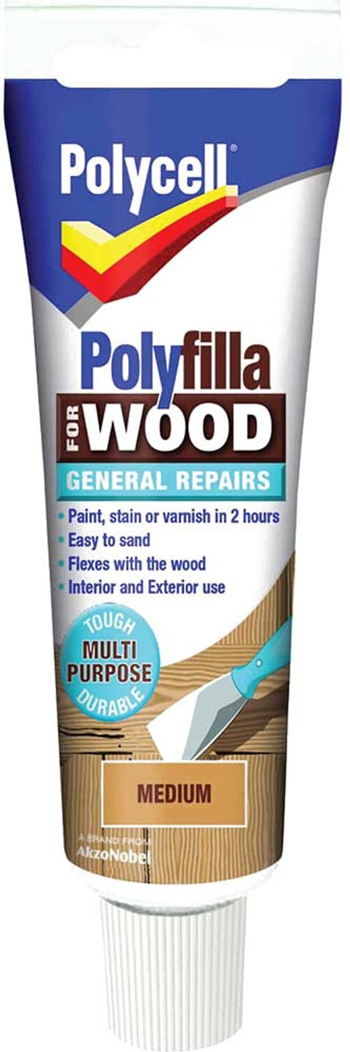 Tooled Up | Polycell Polycell Polyfilla for Wood General Repairs Medium 330g Polycell Polycell Polyfilla for Wood General Repairs Medium 330g