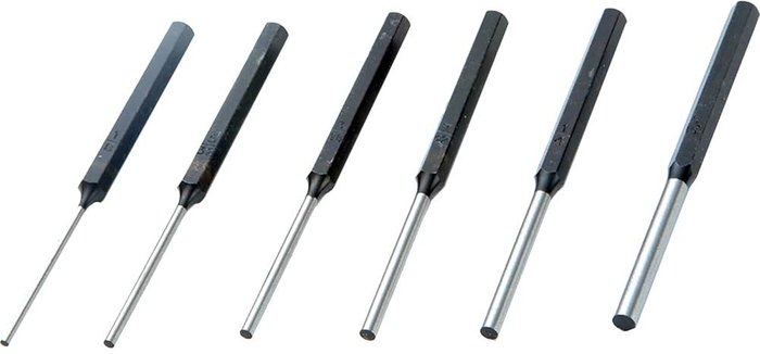 Tooled Up | Priory Priory 6 Piece Long Parallel Pin Punch Set Priory Priory 6 Piece Long Parallel Pin Punch Set