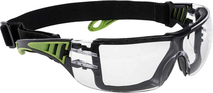 Tooled Up | Portwest Portwest Tech Look Plus Safety Goggles Green Clear Portwest Portwest Tech Look Plus Safety Goggles Green Clear