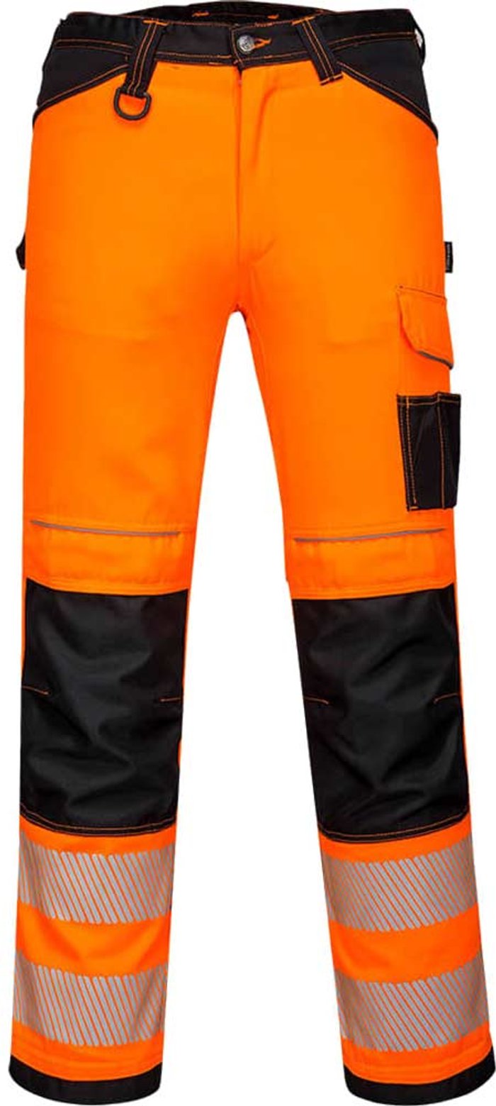 Tooled Up | Portwest Portwest PW34 Hi Vis Work Trousers Orange / Black 32 Portwest Portwest PW34 Hi Vis Work Trousers Orange / Black 32