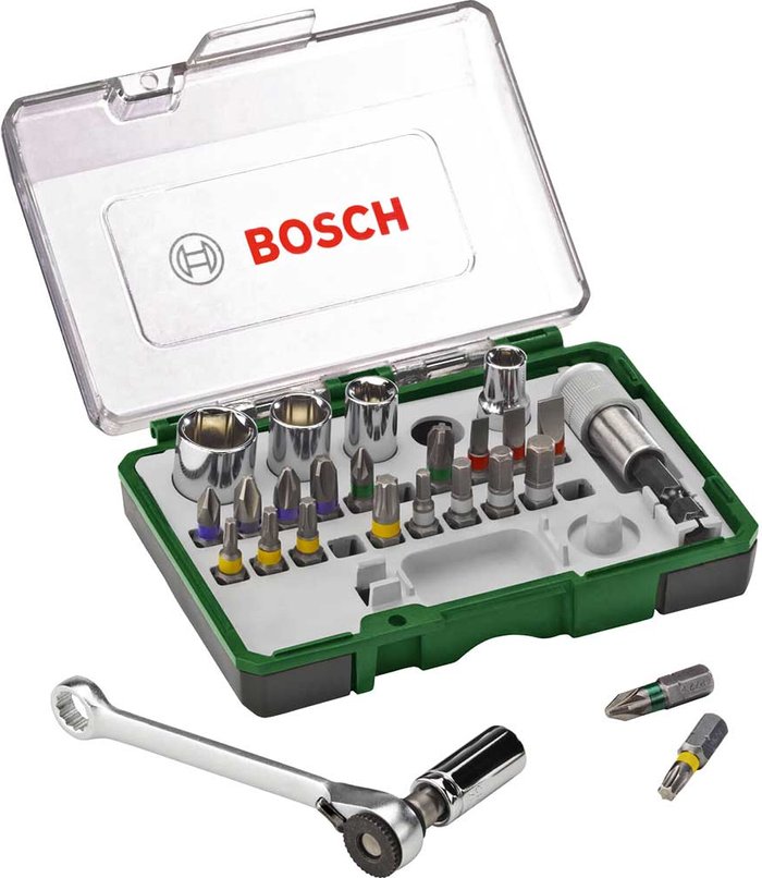 Tooled Up | Bosch Home and Garden Bosch 27 Piece Ratchet Screwdriver Bit and Socket Set Bosch Home and Garden Bosch 27 Piece Ratchet Screwdriver Bit and Socket Set