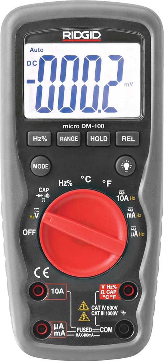 Tooled Up | Ridgid Ridgid DM100 Micro Digital Multimeter Ridgid Ridgid DM100 Micro Digital Multimeter