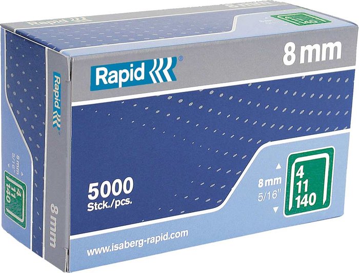 Tooled Up | Rapid Rapid Type 140 Galvanised Staples 8mm Pack of 5000 Rapid Rapid Type 140 Galvanised Staples 8mm Pack of 5000
