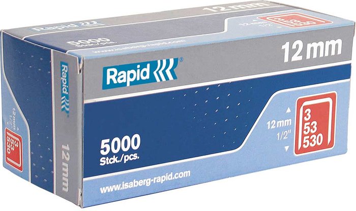 Tooled Up | Rapid Rapid Type 53 Galvanised Staples 12mm Pack of 5000 Rapid Rapid Type 53 Galvanised Staples 12mm Pack of 5000