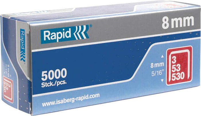Tooled Up | Rapid Rapid Type 53 Galvanised Staples 8mm Pack of 5000 Rapid Rapid Type 53 Galvanised Staples 8mm Pack of 5000