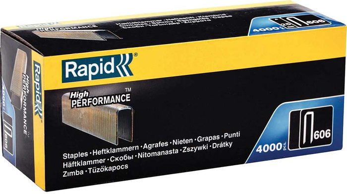 Tooled Up | Rapid Rapid 606 Staples Narrow Crown 25mm Pack of 4000 Rapid Rapid 606 Staples Narrow Crown 25mm Pack of 4000