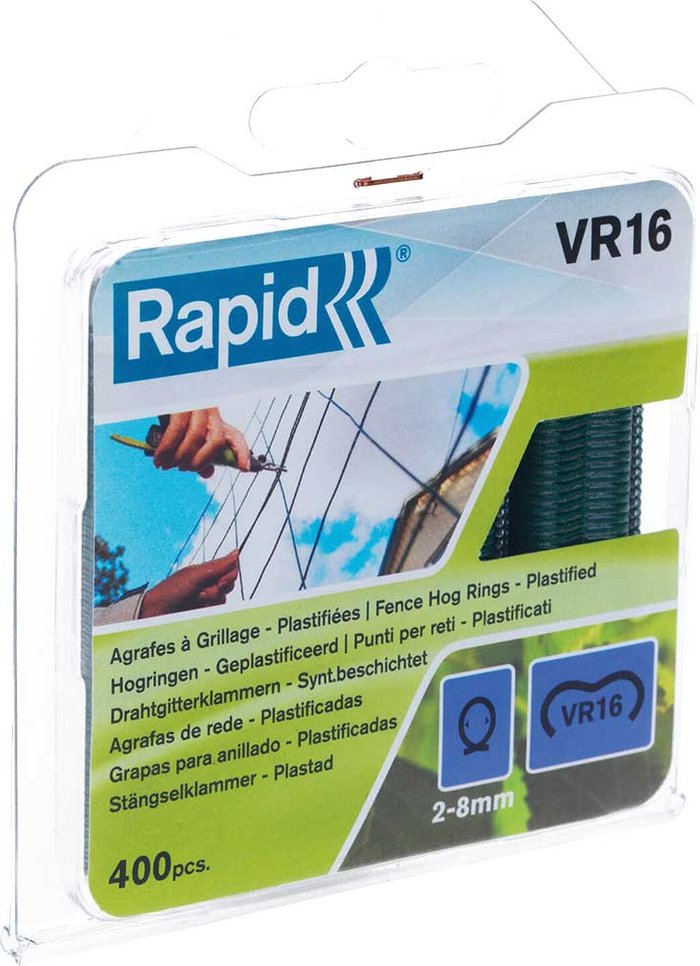Tooled Up | Rapid Rapid VR16 Fence Hog Rings Galvanised Pack of 400 Rapid Rapid VR16 Fence Hog Rings Galvanised Pack of 400