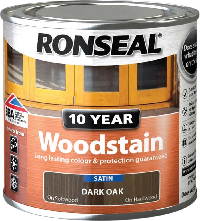 Tooled Up | Ronseal Ronseal 10 Year Wood Stain Dark Oak 250ml Ronseal Ronseal 10 Year Wood Stain Dark Oak 250ml