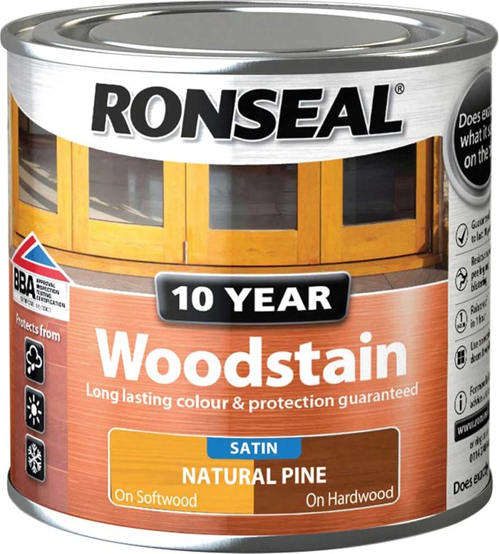 Tooled Up | Ronseal Ronseal 10 Year Wood Stain Natural Pine 250ml Ronseal Ronseal 10 Year Wood Stain Natural Pine 250ml