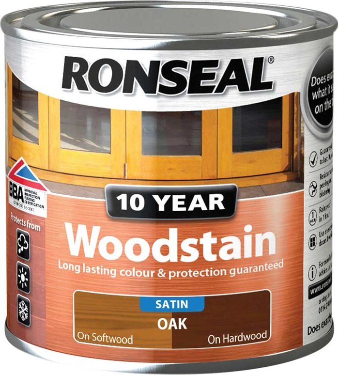 Tooled Up | Ronseal Ronseal 10 Year Wood Stain Oak 250ml Ronseal Ronseal 10 Year Wood Stain Oak 250ml