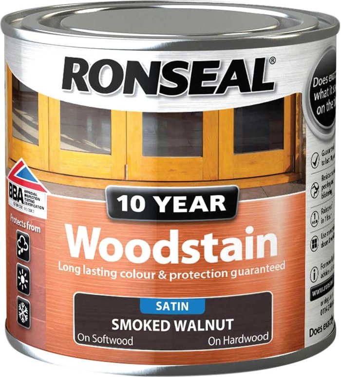 Tooled Up | Ronseal Ronseal 10 Year Wood Stain Smoked Walnut 250ml Ronseal Ronseal 10 Year Wood Stain Smoked Walnut 250ml