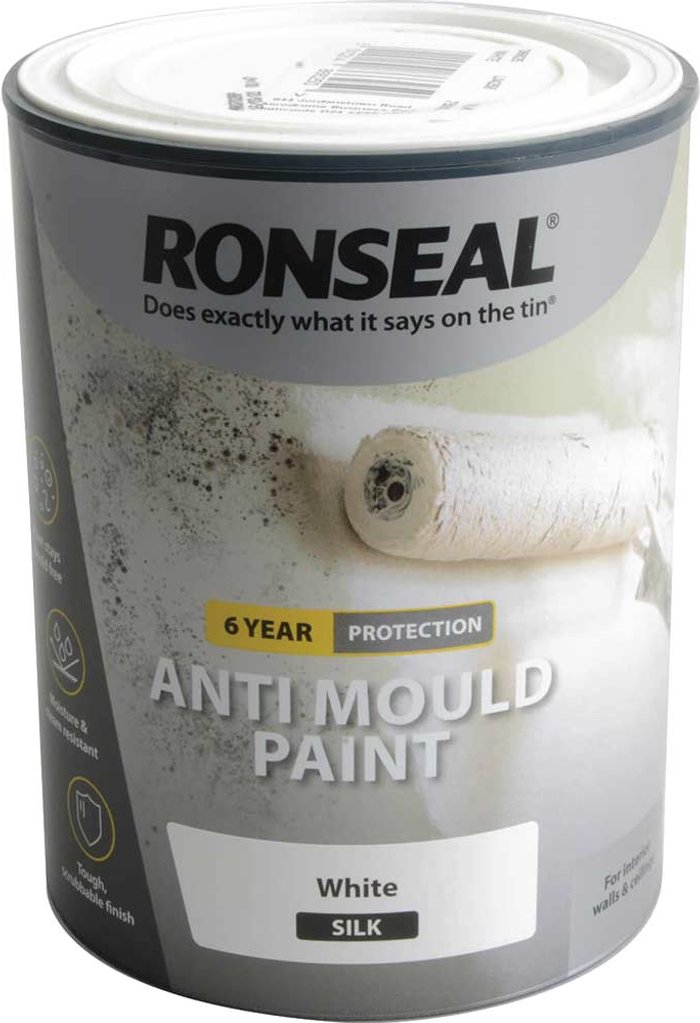 Tooled Up | Ronseal Ronseal Anti Mould Paint White Silk 750ml Ronseal Ronseal Anti Mould Paint White Silk 750ml