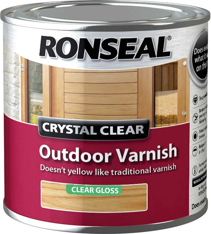 Tooled Up | Ronseal Ronseal Crystal Clear Outdoor Varnish Clear 250ml Ronseal Ronseal Crystal Clear Outdoor Varnish Clear 250ml