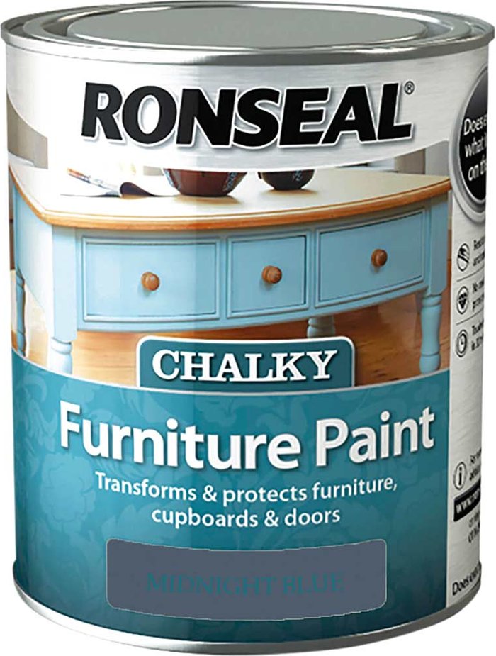 Tooled Up | Ronseal Ronseal Chalky Furniture Paint Midnight Blue 750ml Ronseal Ronseal Chalky Furniture Paint Midnight Blue 750ml
