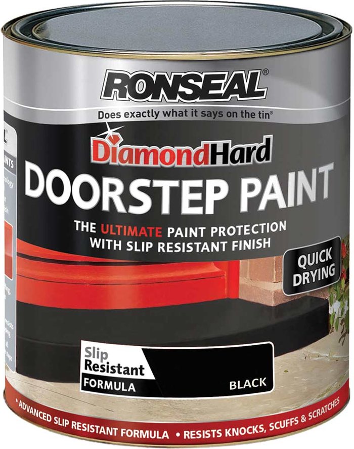 Tooled Up | Ronseal Ronseal Diamond Hard Door Step Paint Black 750ml Ronseal Ronseal Diamond Hard Door Step Paint Black 750ml