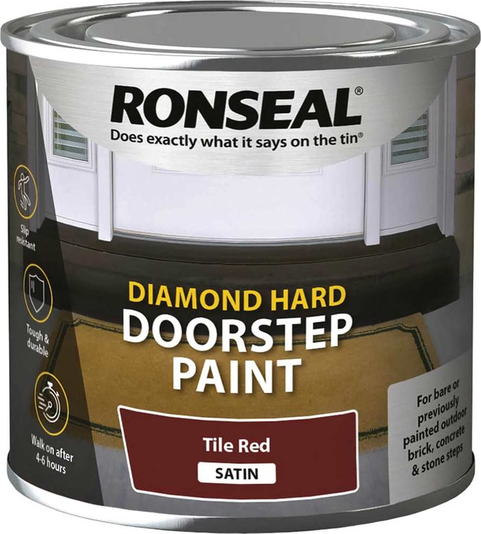 Tooled Up | Ronseal Ronseal Diamond Hard Door Step Paint Tile Red 250ml Ronseal Ronseal Diamond Hard Door Step Paint Tile Red 250ml