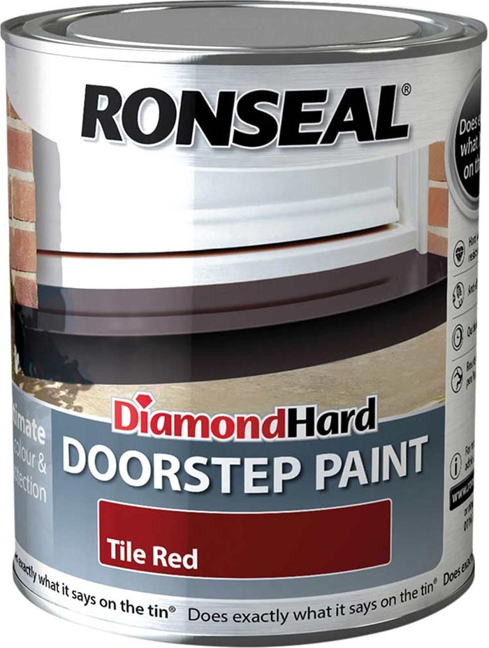 Tooled Up | Ronseal Ronseal Diamond Hard Door Step Paint Tile Red 750ml Ronseal Ronseal Diamond Hard Door Step Paint Tile Red 750ml