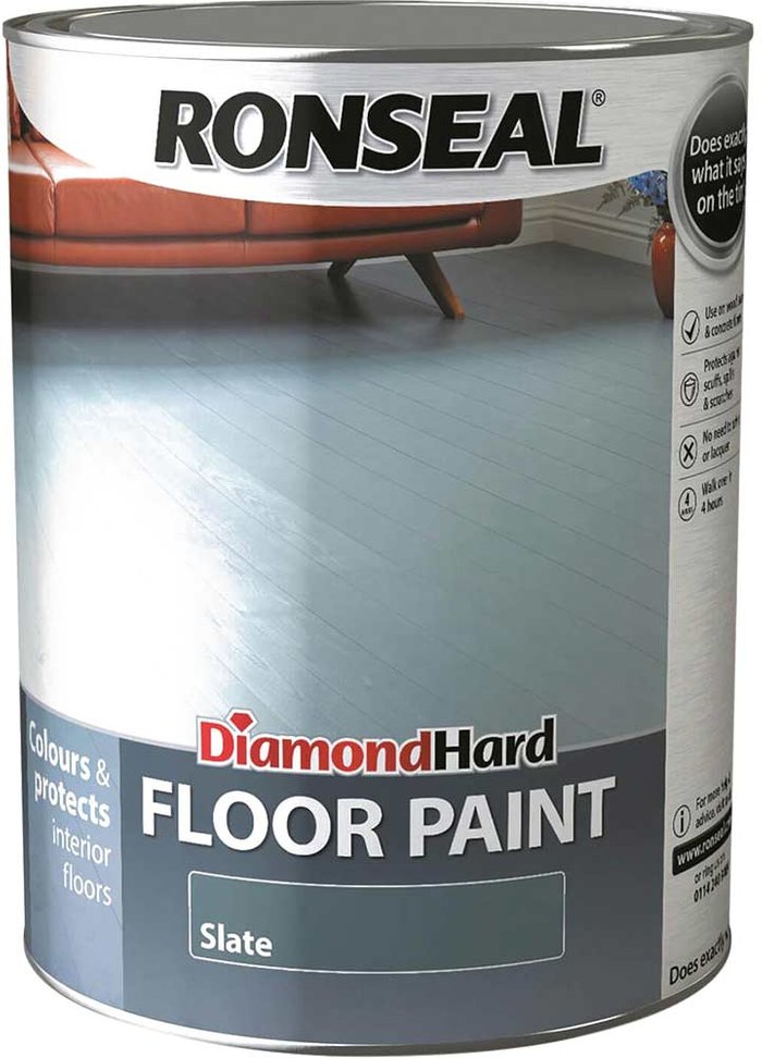 Tooled Up | Ronseal Ronseal Diamond Hard Floor Paint Slate 5l Ronseal Ronseal Diamond Hard Floor Paint Slate 5l
