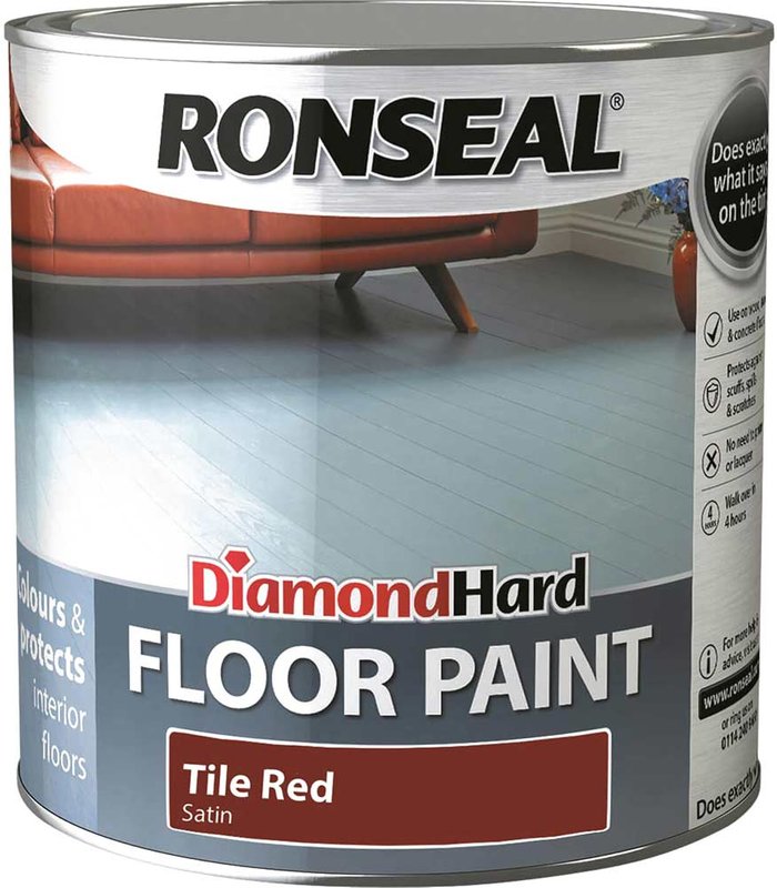 Tooled Up | Ronseal Ronseal Diamond Hard Floor Paint Tile Red 2.5l Ronseal Ronseal Diamond Hard Floor Paint Tile Red 2.5l
