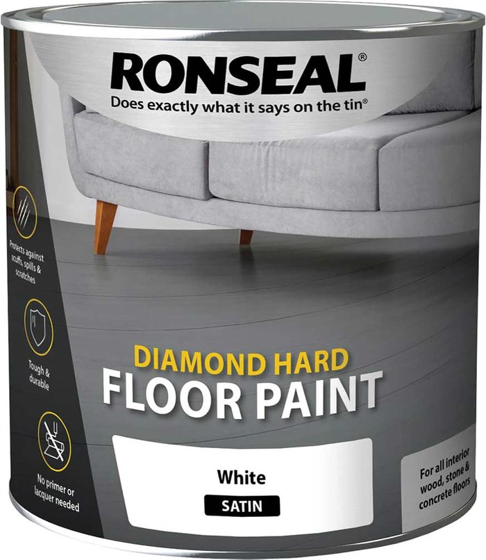 Tooled Up | Ronseal Ronseal Diamond Hard Floor Paint White 2.5l Ronseal Ronseal Diamond Hard Floor Paint White 2.5l