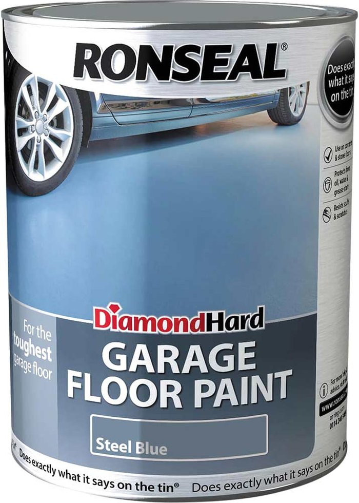 Tooled Up | Ronseal Ronseal Diamond Hard Garage Floor Paint Steel Blue 5l Ronseal Ronseal Diamond Hard Garage Floor Paint Steel Blue 5l