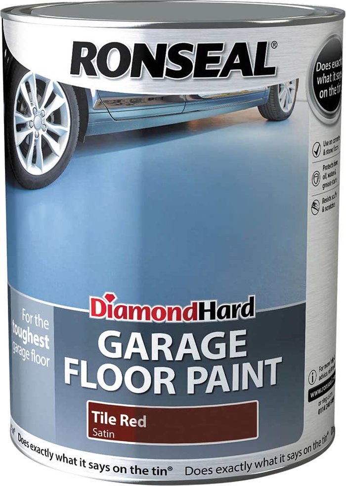 Tooled Up | Ronseal Ronseal Diamond Hard Garage Floor Paint Tile Red 5L Ronseal Ronseal Diamond Hard Garage Floor Paint Tile Red 5L