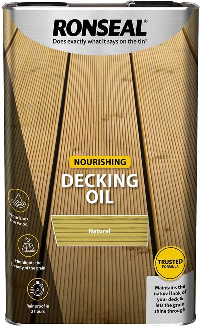 Tooled Up | Ronseal Ronseal Decking Oil 5L Natural Brown Ronseal Ronseal Decking Oil 5L Natural Brown