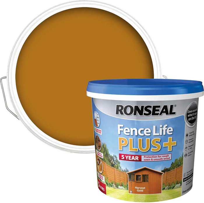 Tooled Up | Ronseal Ronseal Fence Life Plus Harvest Gold 5l Ronseal Ronseal Fence Life Plus Harvest Gold 5l