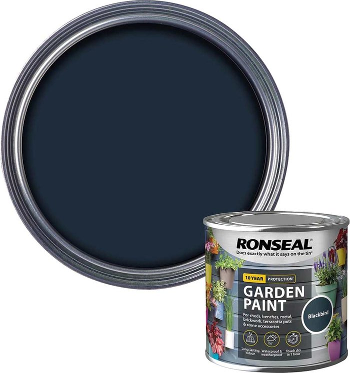 Tooled Up | Ronseal Ronseal General Purpose Garden Paint Blackbird 250ml Ronseal Ronseal General Purpose Garden Paint Blackbird 250ml