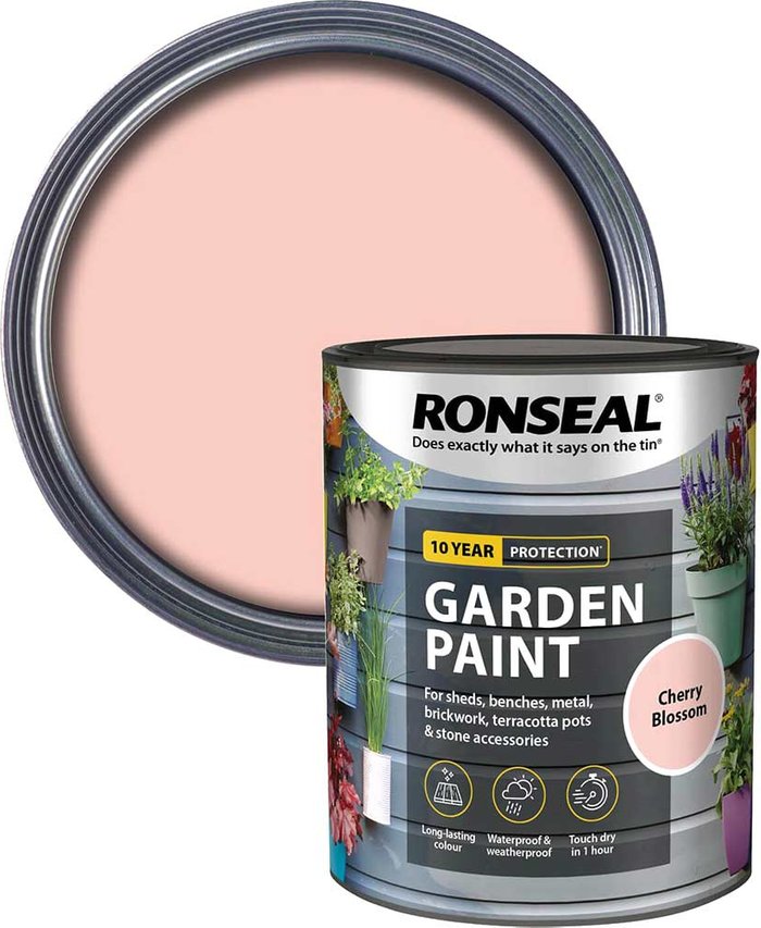 Tooled Up | Ronseal Ronseal General Purpose Garden Paint Cherry Blossom 750ml Ronseal Ronseal General Purpose Garden Paint Cherry Blossom 750ml