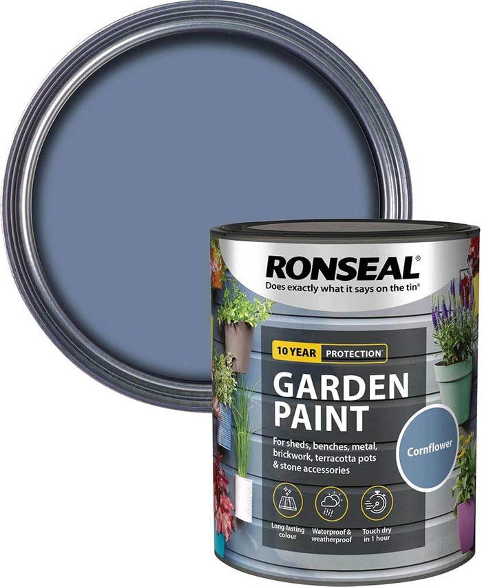 Tooled Up | Ronseal Ronseal General Purpose Garden Paint Cornflower 750ml Ronseal Ronseal General Purpose Garden Paint Cornflower 750ml