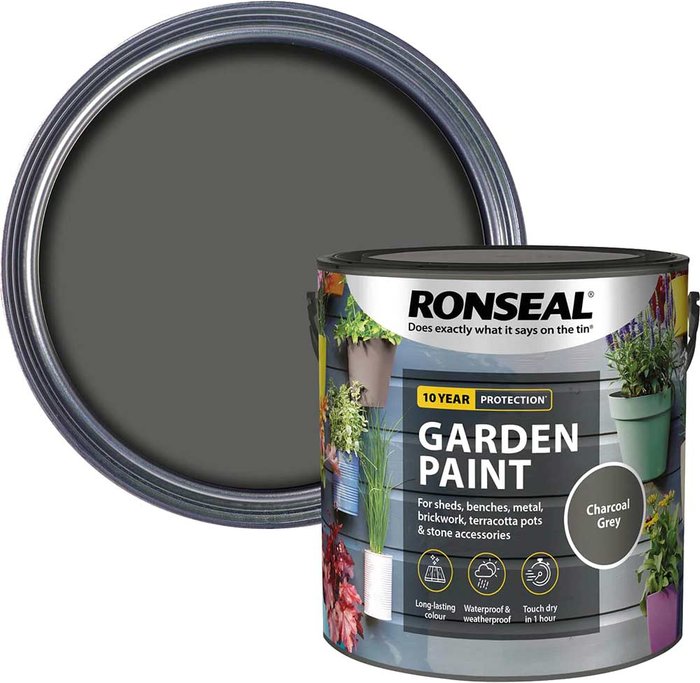 Tooled Up | Ronseal Ronseal General Purpose Garden Paint Charcoal 2.5l Ronseal Ronseal General Purpose Garden Paint Charcoal 2.5l
