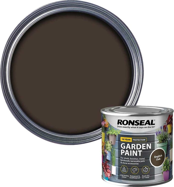 Tooled Up | Ronseal Ronseal General Purpose Garden Paint English Oak 250ml Ronseal Ronseal General Purpose Garden Paint English Oak 250ml
