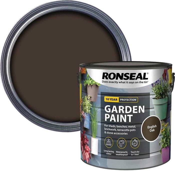 Tooled Up | Ronseal Ronseal General Purpose Garden Paint English Oak 2.5l Ronseal Ronseal General Purpose Garden Paint English Oak 2.5l