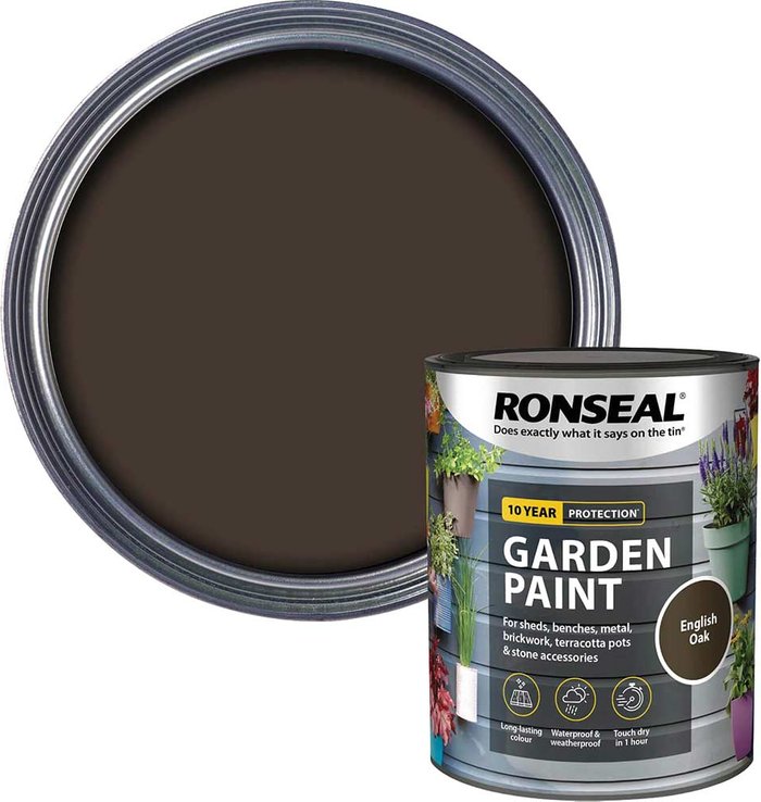 Tooled Up | Ronseal Ronseal General Purpose Garden Paint English Oak 750ml Ronseal Ronseal General Purpose Garden Paint English Oak 750ml