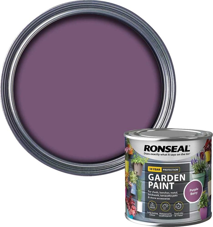 Tooled Up | Ronseal Ronseal General Purpose Garden Paint Purple Berry 250ml Ronseal Ronseal General Purpose Garden Paint Purple Berry 250ml