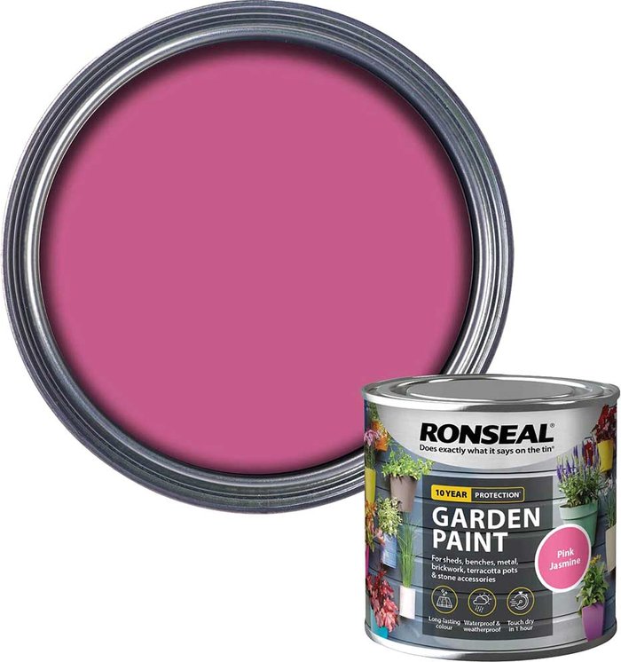 Tooled Up | Ronseal Ronseal General Purpose Garden Paint Pink Jasmine 250ml Ronseal Ronseal General Purpose Garden Paint Pink Jasmine 250ml
