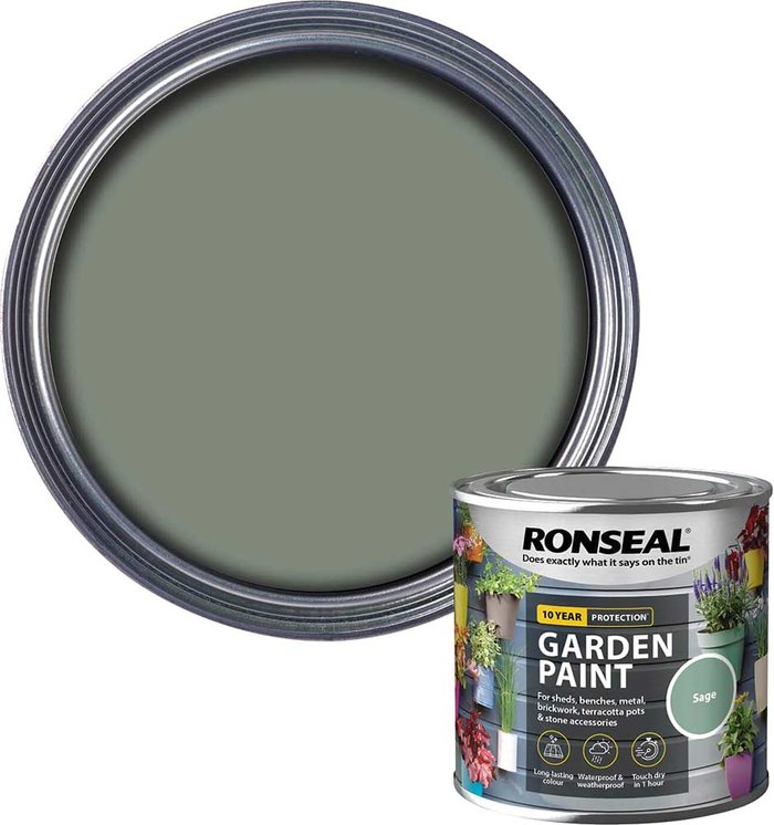 Tooled Up | Ronseal Ronseal General Purpose Garden Paint Sage 250ml Ronseal Ronseal General Purpose Garden Paint Sage 250ml
