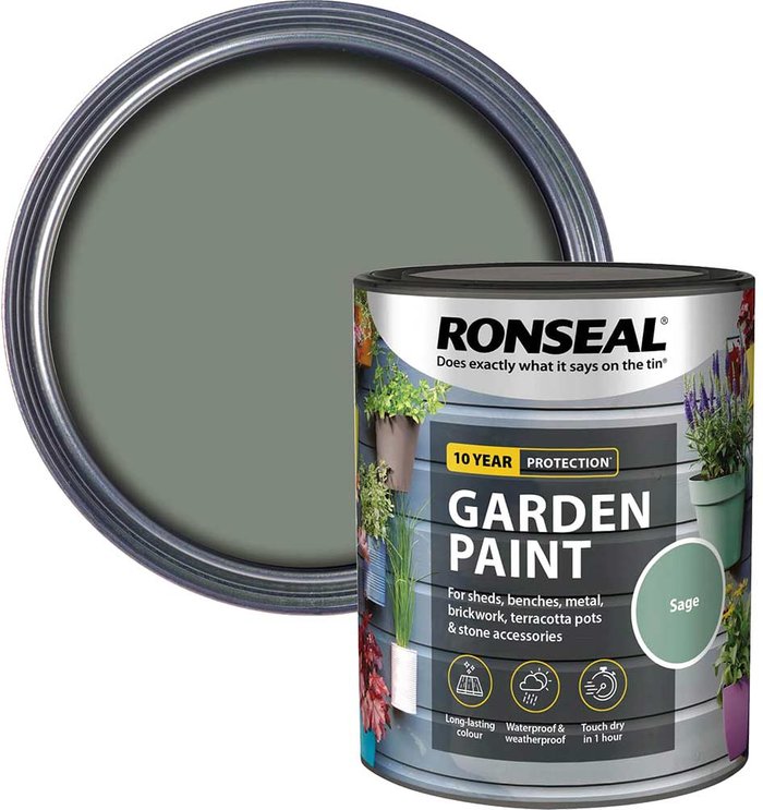 Tooled Up | Ronseal Ronseal General Purpose Garden Paint Sage 750ml Ronseal Ronseal General Purpose Garden Paint Sage 750ml
